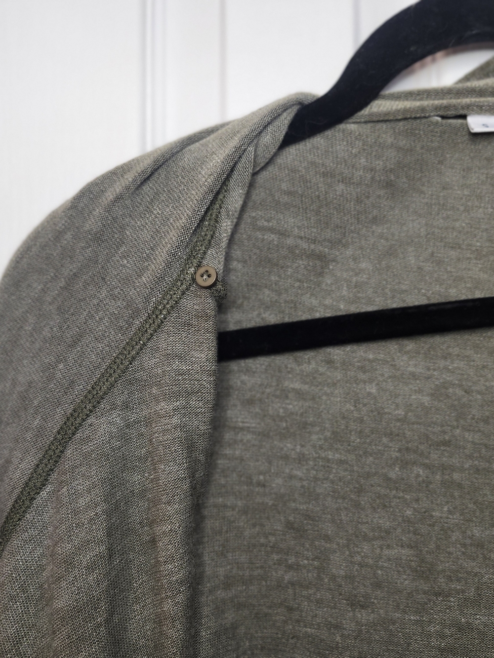 Stella & Dot Draped Open-Front Olive Heather Cardigan - Size S - Picture 5 of 7
